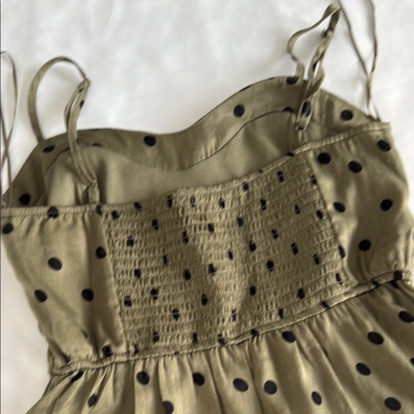 Mi Ami Olive and Black Polkadot Dress Sz SM - Picture 5 of 5